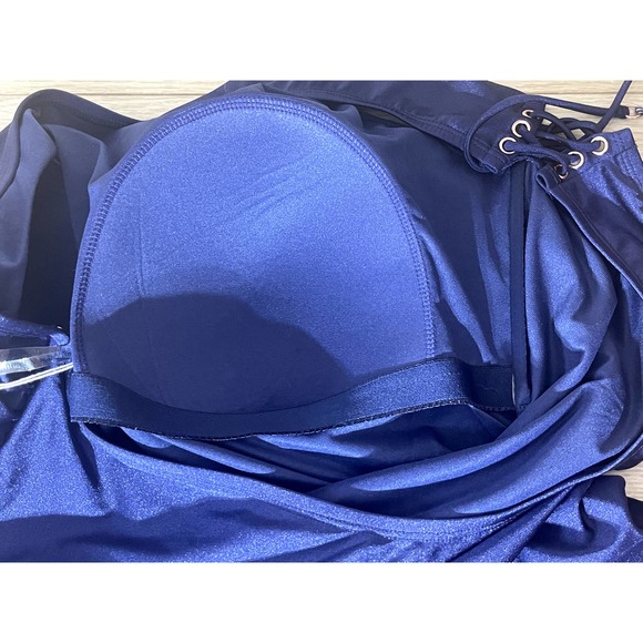 NWT LYSA SZ: 3X / 26W Navy 2 Piece Tankini - Picture 8 of 12